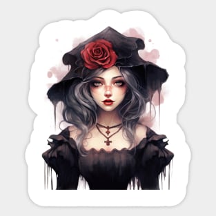 Gothic Roses Lady #2 Sticker